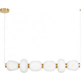 Lampa wisząca szklana podłużna Brilla VI LED 125cm biało-złota Step Into Design