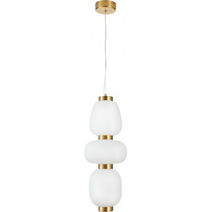 Lampa wisząca szklana glamour Brilla III LED 23cm biało-złota Step Into Design