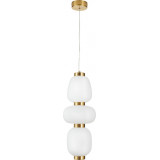 Lampa wisząca szklana glamour Brilla III LED 23cm biało-złota Step Into Design