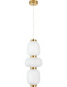 Lampa wisząca szklana glamour Brilla III LED 23cm biało-złota Step Into Design