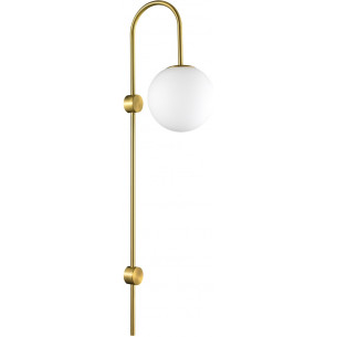 Kinkiet szklana kula na wysięgniku Dante 78cm biało-złoty Step Into Design
