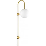 Kinkiet szklana kula na wysięgniku Dante 78cm biało-złoty Step Into Design