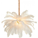 Lampa wisząca z piórami Emu 100cm biała Step Into Design