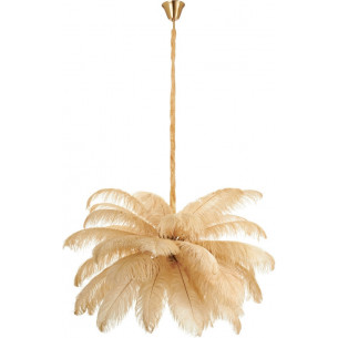 Lampa wisząca z piórami Emu 100cm beżowa Step Into Design