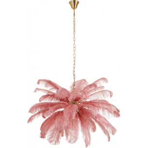 Lampa wisząca z piórami Emu 100cm różowa Step Into Design