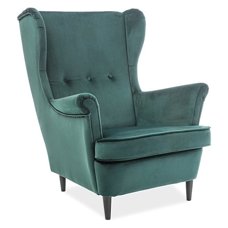 Lord green velvet upholstered armchair Signal
