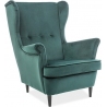 Lord green velvet upholstered armchair Signal