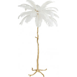 Lampa podłogowa z piórami Emu 170cm biało-złota Step Into Design
