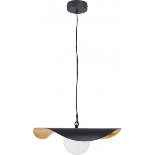 Lampa wisząca modern ze szklana kulą Enzo 40cm czarno-złota Step Into Design