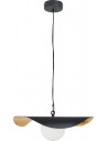 Lampa wisząca modern ze szklana kulą Enzo 40cm czarno-złota Step Into Design