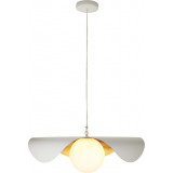 Lampa wisząca modern ze szklana kulą Enzo 40cm biało-złota Step Into Design