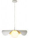 Lampa wisząca modern ze szklana kulą Enzo 40cm biało-złota Step Into Design