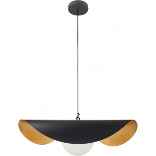 Lampa wisząca modern ze szklana kulą Enzo 80cm czarno-złota Step Into Design