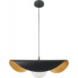 Lampa wisząca modern ze szklana kulą Enzo 80cm czarno-złota Step Into Design