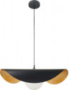 Lampa wisząca modern ze szklana kulą Enzo 80cm czarno-złota Step Into Design