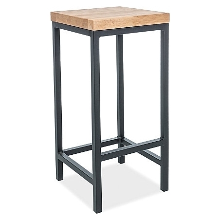 Metro Wood 75 wooden bar stool with black base Signal