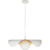 Lampa wisząca modern ze szklana kulą Enzo 80cm biało-złota Step Into Design