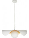 Lampa wisząca modern ze szklana kulą Enzo 80cm biało-złota Step Into Design