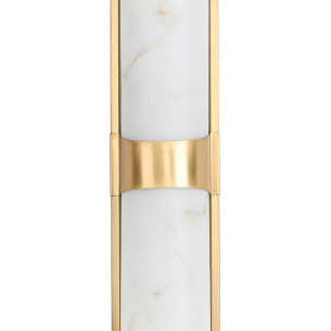 Kinkiet pionowy marmurowy Muro LED 66cm biały marmur / mosiądz Step Into Design 2