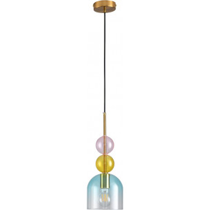 Lampa wisząca szklana dekoracyjna Pastello Blue 15cm multikolor Step Into Design