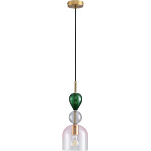 Lampa wisząca szklana dekoracyjna Pastello Pink 15cm multikolor Step Into Design