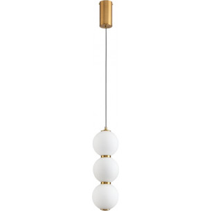 Lampa wisząca szklane kule Perla LED 12cm biało-złota Step Into Design