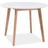 Mosso III 100 white&amp;oak round scandinavian dining table Signal