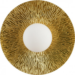 Kinkiet okrągły ze szklaną kulą Sun 40cm biało-złoty Step Into Design