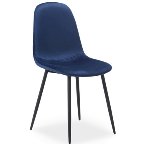 Fox Black Velvet navy blue upholstered chair Signal