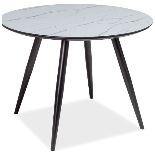 Stylowy Stół szklany okrągły Ideal 100 Marmur Signal do kuchni, jadalni i salonu.