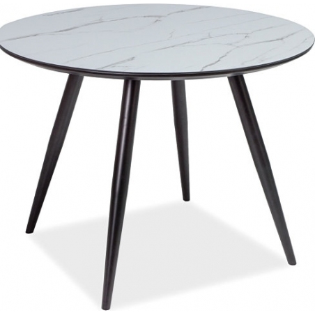 Ideal 100 marble&amp;black round dining table Signal