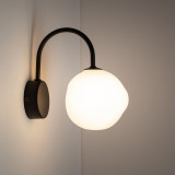 Kinkiet szklana kula Misty 15cm biały / czarny TK Lighting