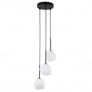 Lampa wisząca szklana potrójna Misty III 27cm biały / czarny TK Lighting
