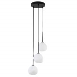 Lampa wisząca szklana potrójna Misty III 27cm biały / czarny TK Lighting