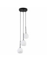 Lampa wisząca szklana potrójna Misty III 27cm biały / czarny TK Lighting