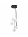 Lampa wisząca szklana 5 punktowa Misty 37cm biały / czarny TK Lighting