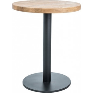 Puro II 70 black&amp;oak round wooden one leg dining table Signal