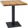 Industrialny Stół dębowy kwadratowy Puro Wood 70x70 Czarny Signal do kuchni, jadalni i salonu.