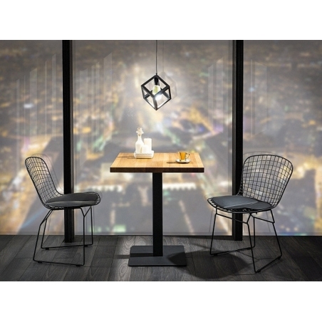 Puro Wood 70x70 black&amp;oak wooden square dinngin table Signal