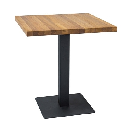 Industrialny Stół dębowy kwadratowy Puro Wood 80x80 Czarny Signal do kuchni, jadalni i salonu.