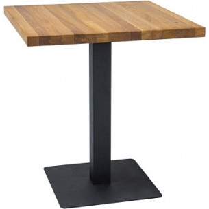 Puro 70x70 oak&amp;black square dining table Signal