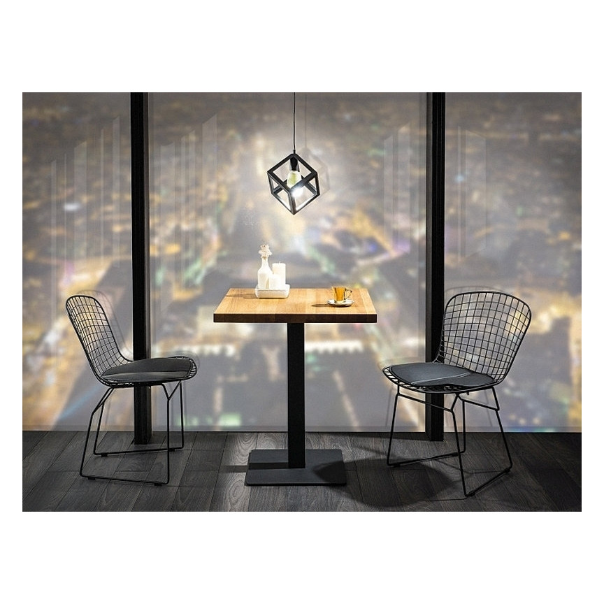 Industrialny Stół kwadratowy na jednej nodze Puro 70x70 Dąb Signal do kuchni, jadalni i salonu.