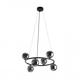 Lampa wisząca okrągła szklane kule Anabelle VI 62cm grafit lustrzany / czarny TK Lighting