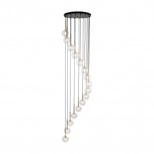 Żyrandol szklane kule Aurora XVI 50cm H240cm transparentny TK Lighting