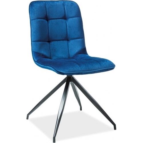 Designerskie Krzesło pikowane Texo Velvet Granatowy aksamit Signal do jadalni, salonu i kuchni.
