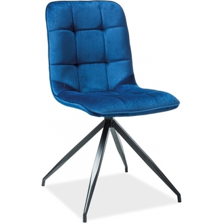 Designerskie Krzesło pikowane Texo Velvet Granatowy aksamit Signal do jadalni, salonu i kuchni.