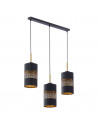 Lampa wisząca ażurowa na listwie Bogart III 70cm czarno-złota TK Lighting