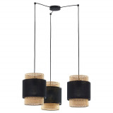 Lampa wisząca potrójna pająk Boho New 70cm czarny / rattan TK Lighting Lampa wisząca potrójna pająk Boho New 70cm czarny / rattan TK Lighting