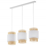 Lampa wisząca potrójna na listwie Boho New 80cm biały / rattan TK Lighting
