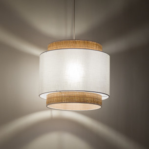 Lampa wisząca Boho New 38cm biały / rattan TK Lighting
